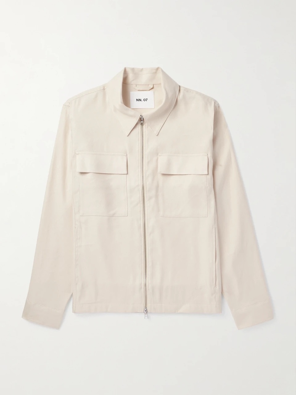 NN.07 Ecru/Cream Lightweight Zip-Front Shirt Jacket